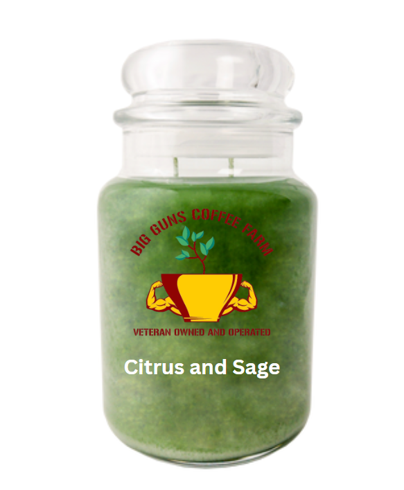 Big Guns Coffee 2-Wick Large Citrus and Sage